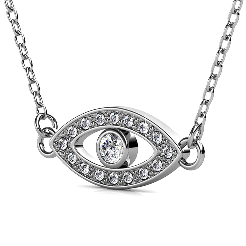 Krystal Couture White Gold Eye On You Pendant Necklace Embellished with Crystals from SWAROVSKI