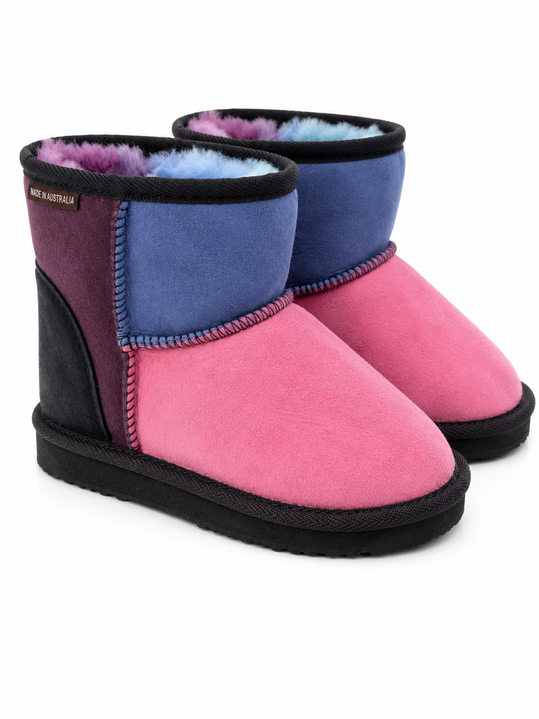 Australian Leather Ugg Kids Colour Block Short - Pink - AU4