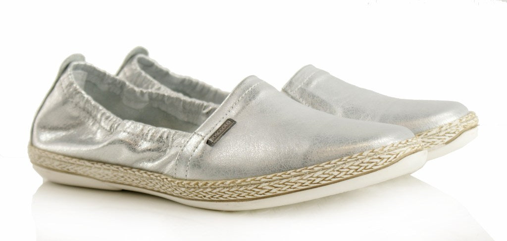Bosccolo Womens Moccasin Espadryl - Silver