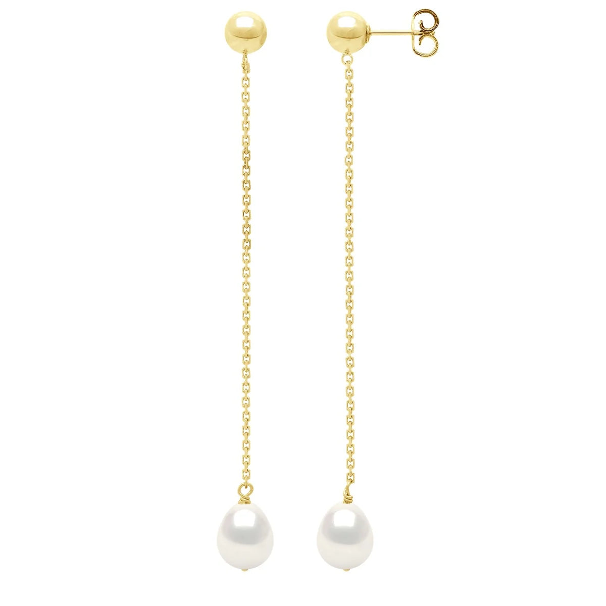 Drop Earrings Freshwater Pearl Gold Vermeil 7-8mm