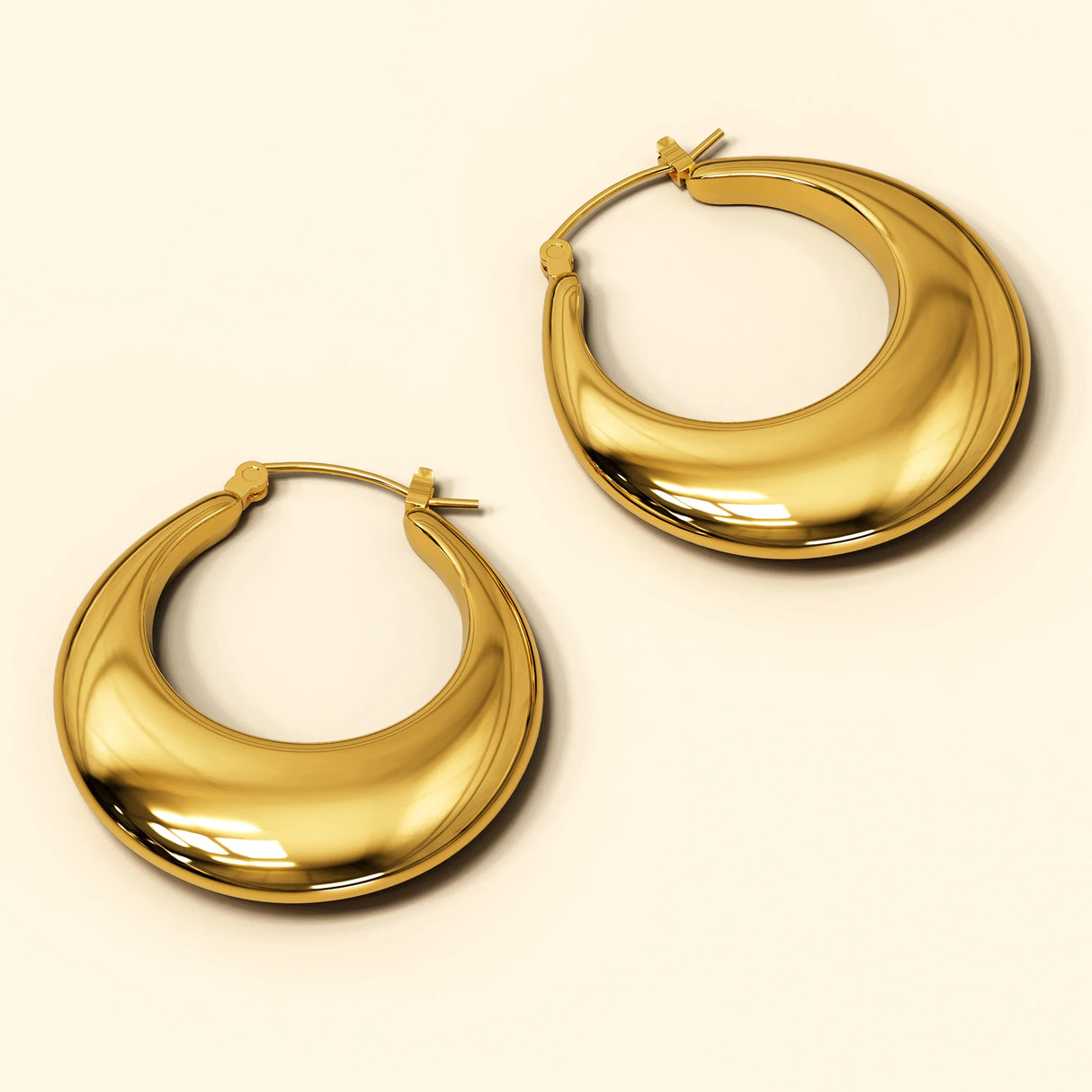 Bullion Gold Maia Gold Stainless Steel Hoop Earrings