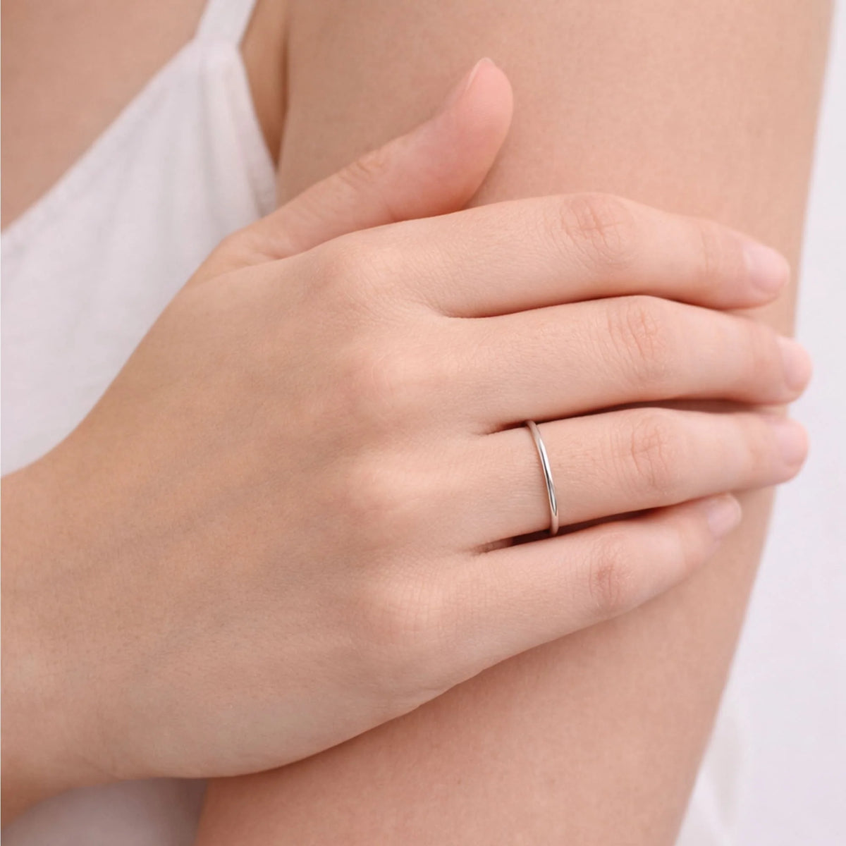 Solid 925 Sterling Silver Round Tubular Stacking Ring