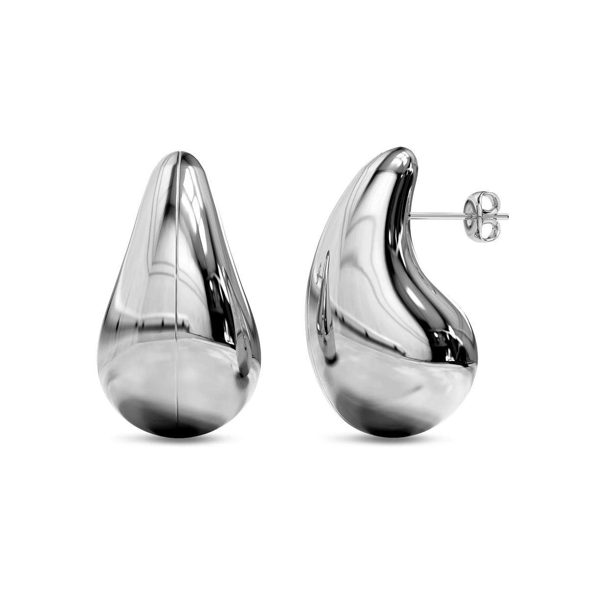 Bullion Gold Raindrop White Gold layered Stud Earrings