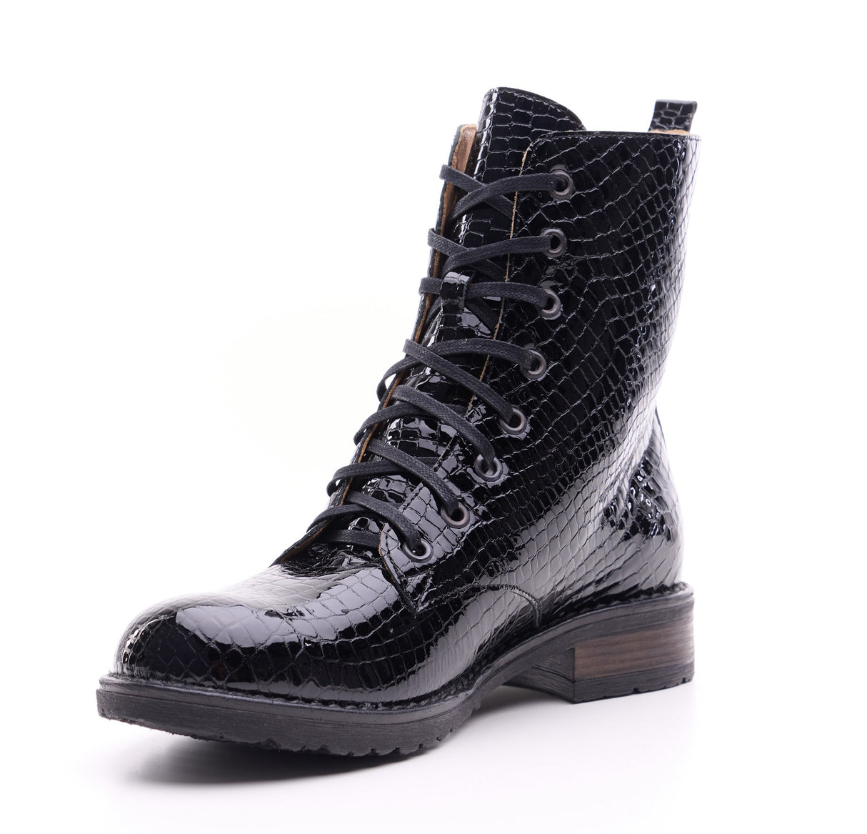Bosccolo Womens Boots - Black Crocodile