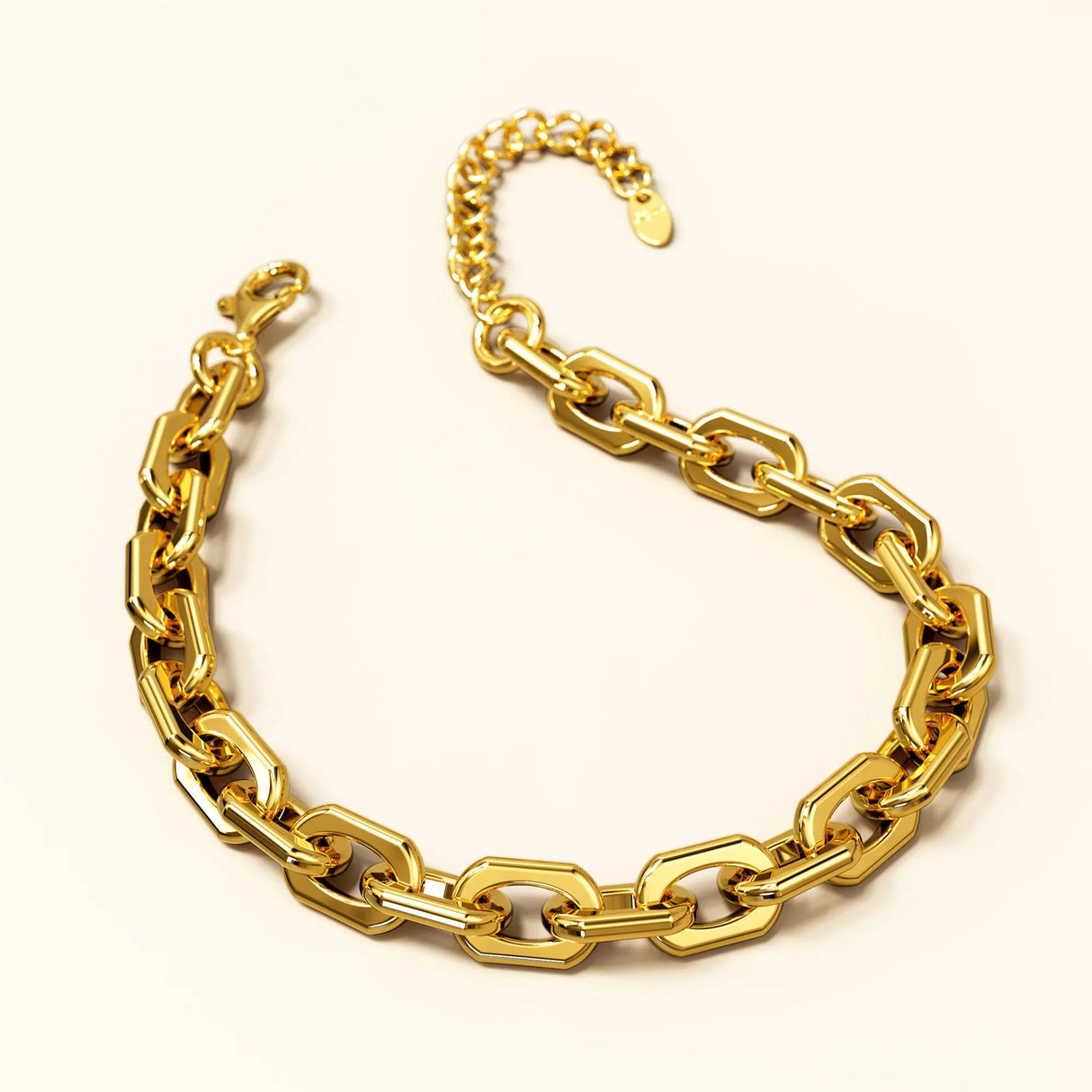 Bullion Gold Cable Chain Link Bracelet