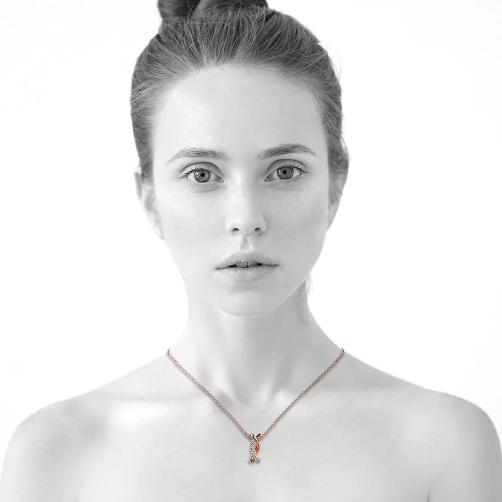Krystal Couture Intertwined Rose Gold Pendant Necklace Embellished with SWAROVSKI Crystals