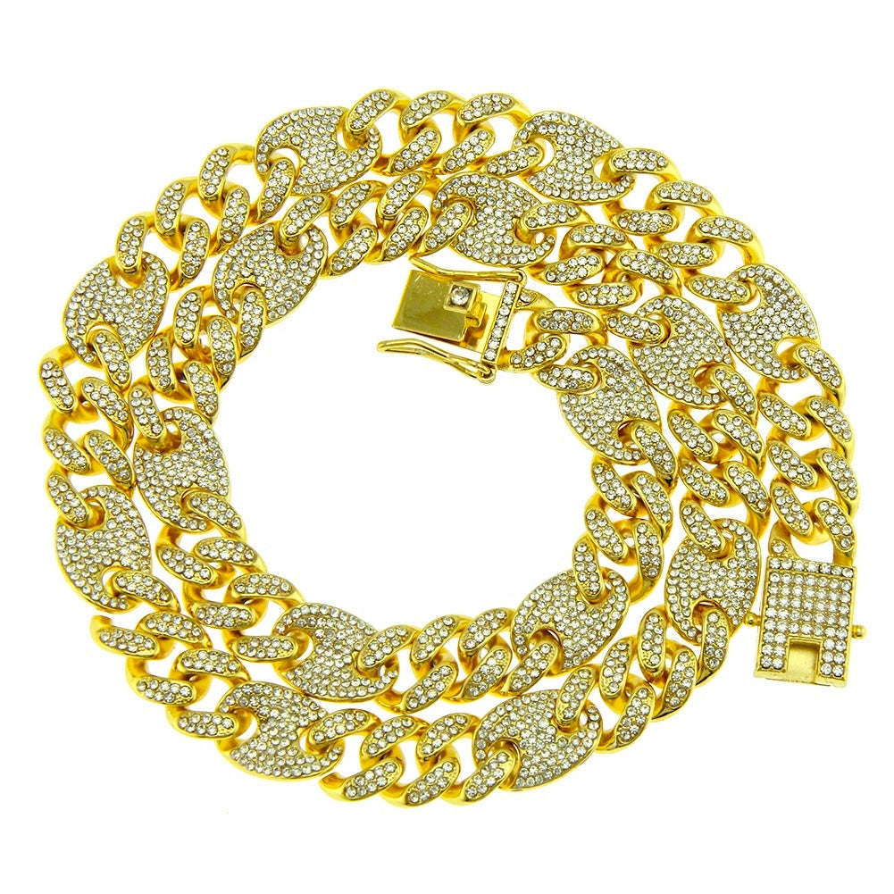 Stephen Oliver 18K Gold Cz Fancy Link Necklace