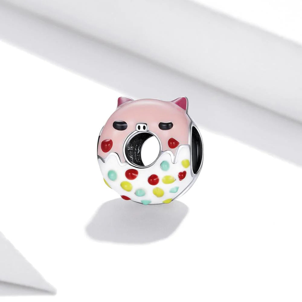 Solid 925 Sterling Silver Friendly Guinea Pig Cake Pandora Inspired Charm