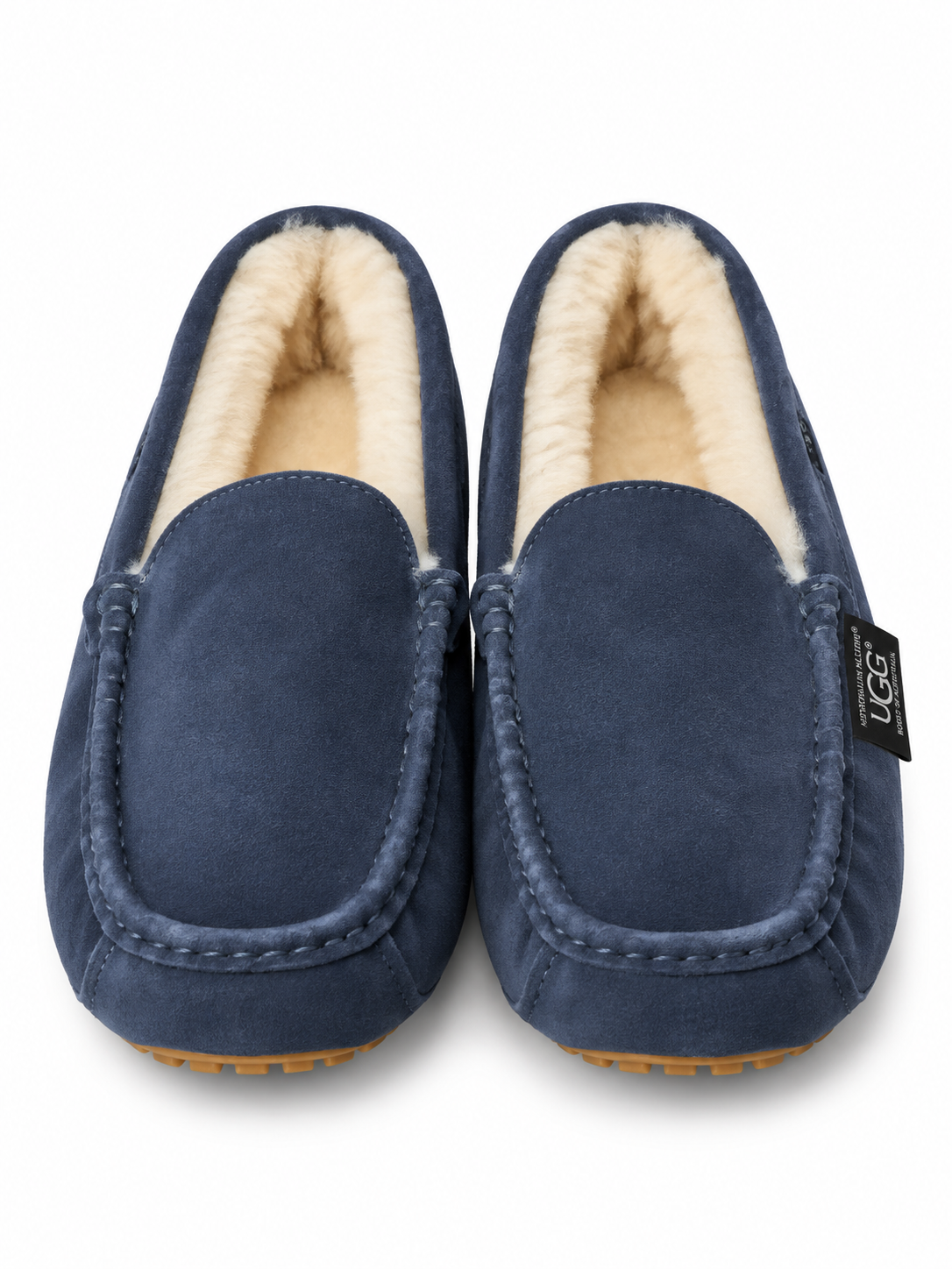 Australian Leather Ugg Classic Moccasin Slippers - Navy - AU7