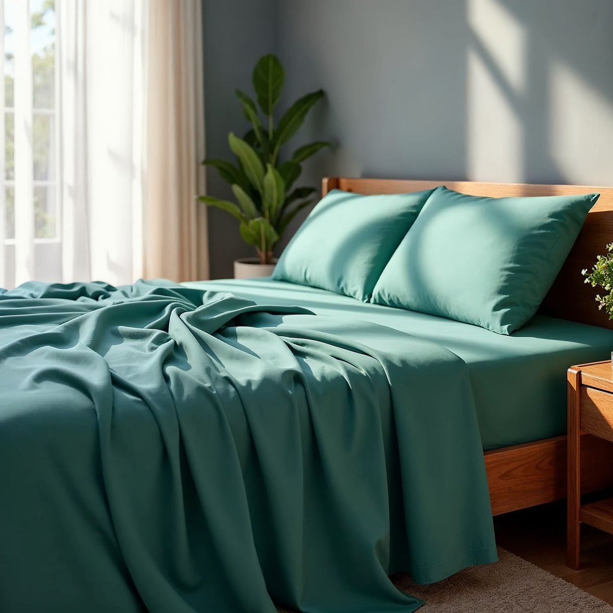 Royal Comfort Bamboo Cooling 2000TC Sheet Set-Aqua