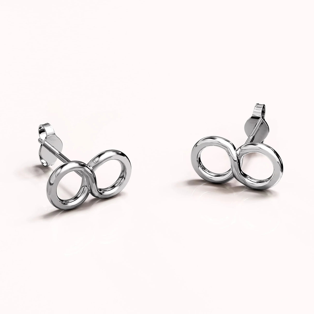 Solid 925 Sterling Silver Infinity Stud Earrings