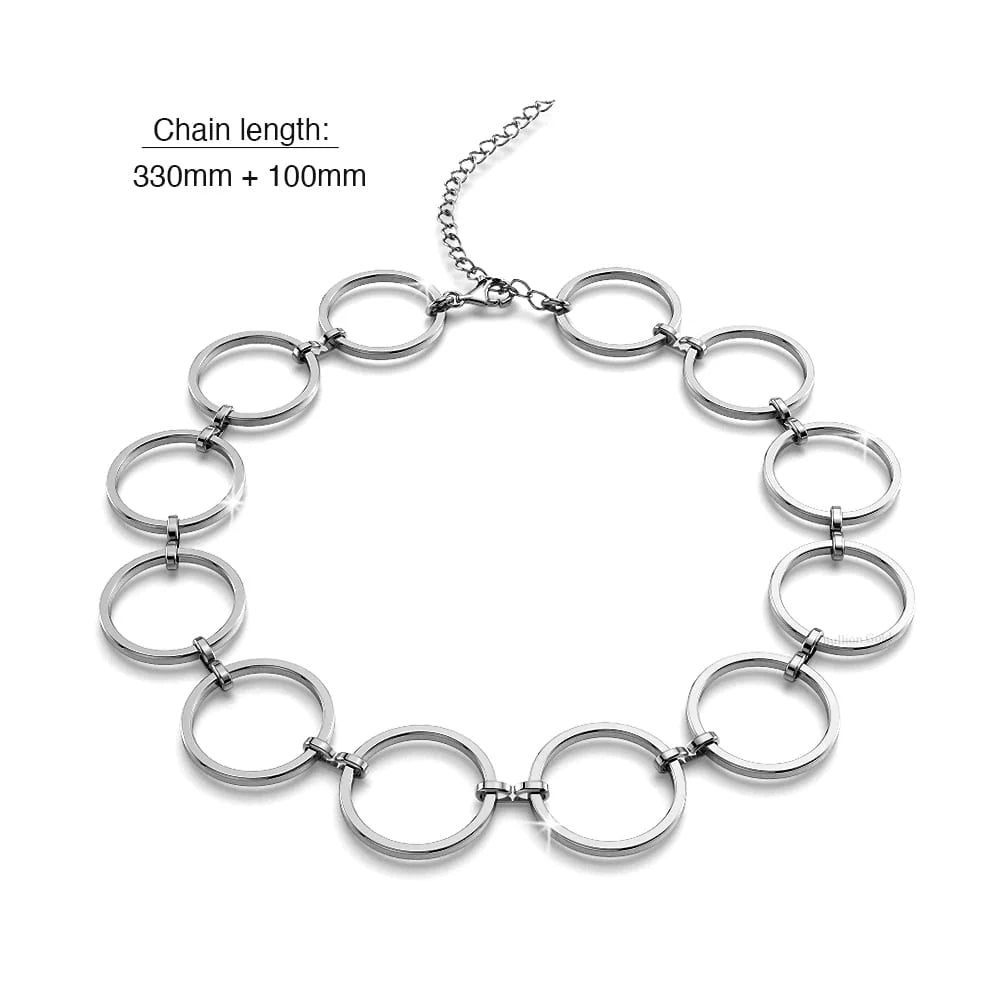 Bullion Gold Open Circle Choker Necklace