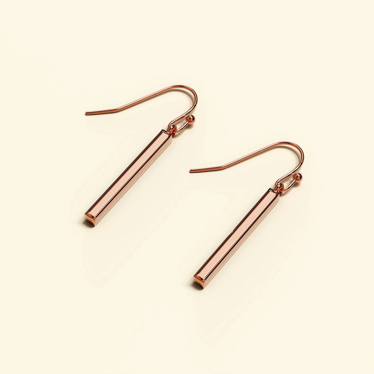 Bullion Gold Geometrical Moment Earrings in Rose Gold