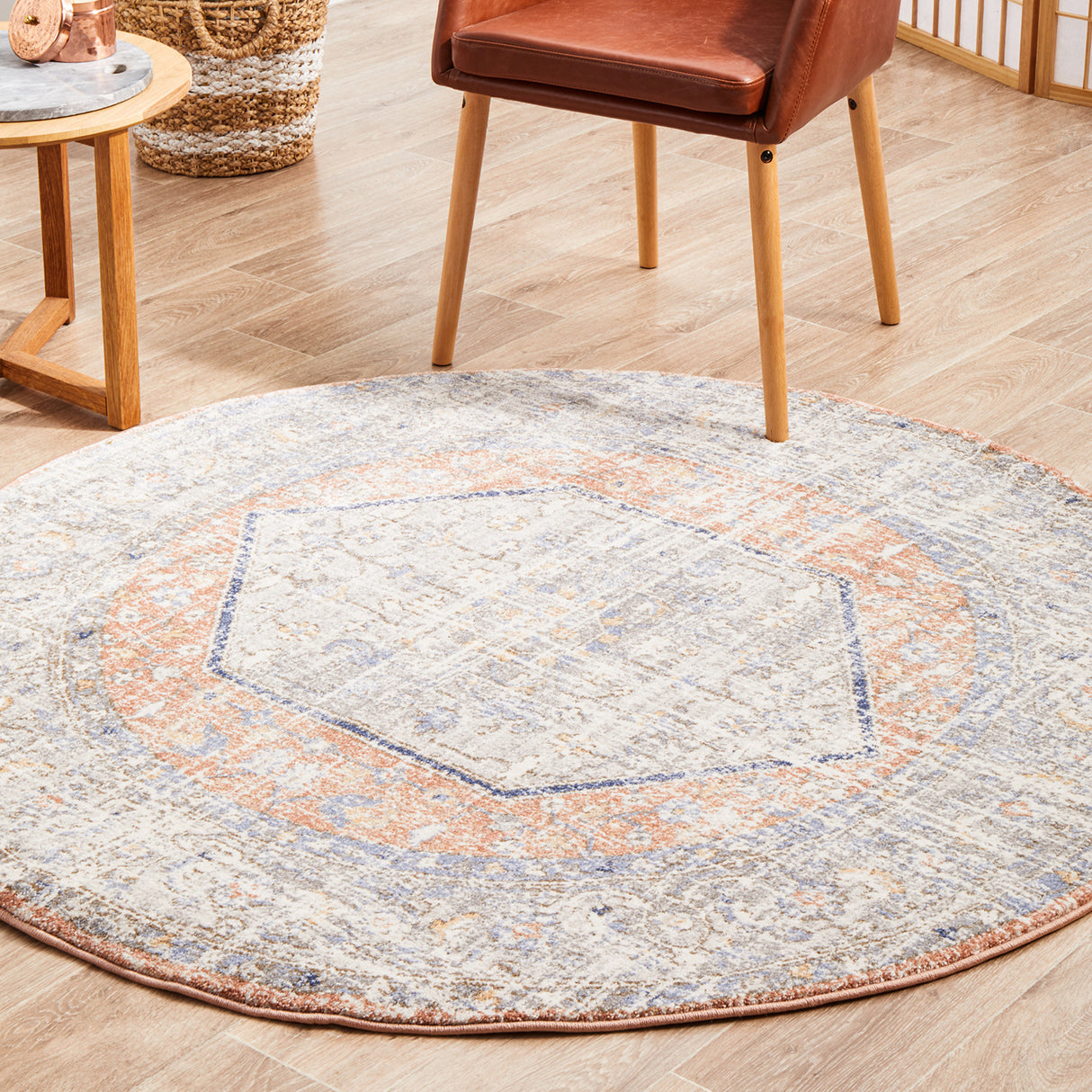 Mayfair Lorissa Peach Round Rug