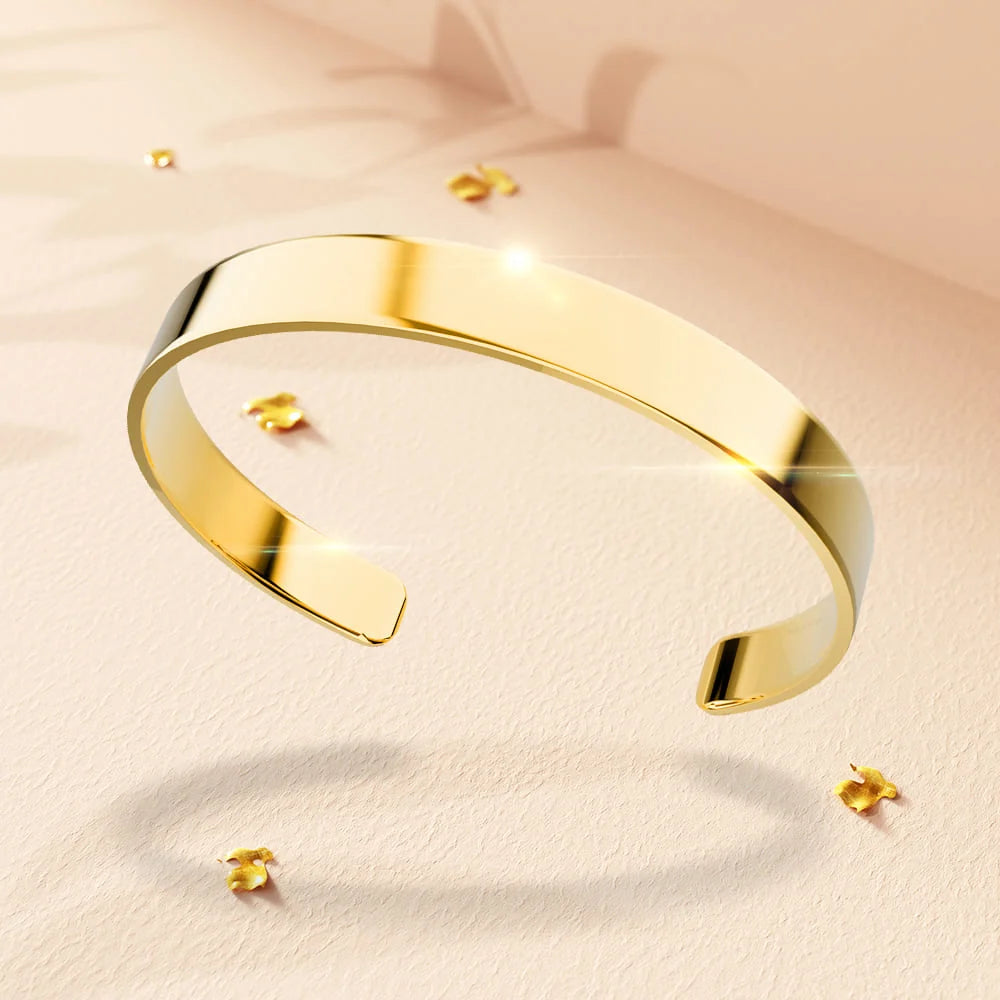 Bullion Gold Avenue Classic Cuff Bangle Gold - 8mm