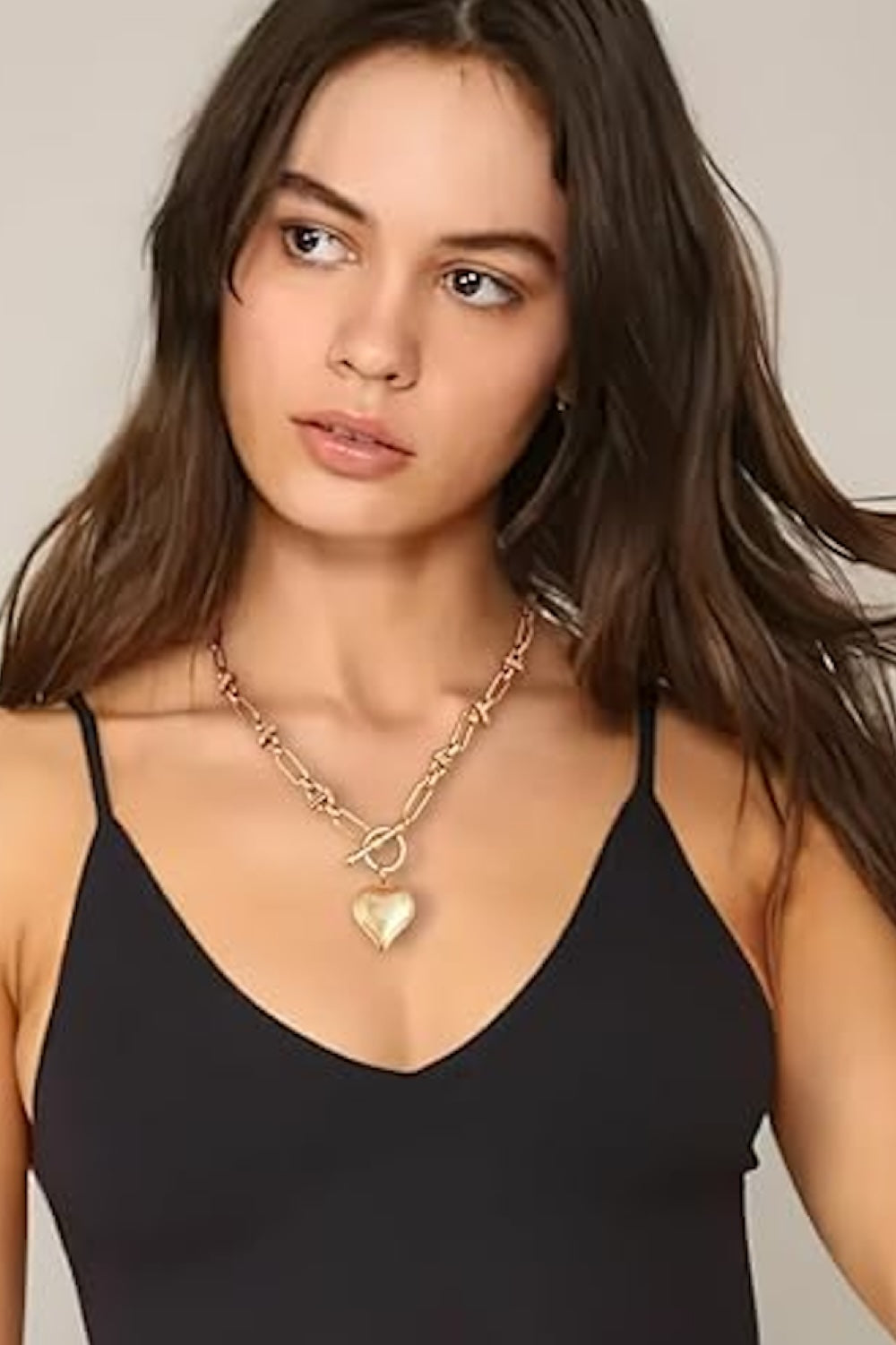 Liv Oliver 18K Gold Heart Charm Necklace