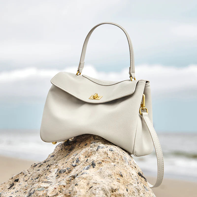 Nalandu Cloud Leather Satchel Bag - Ivory