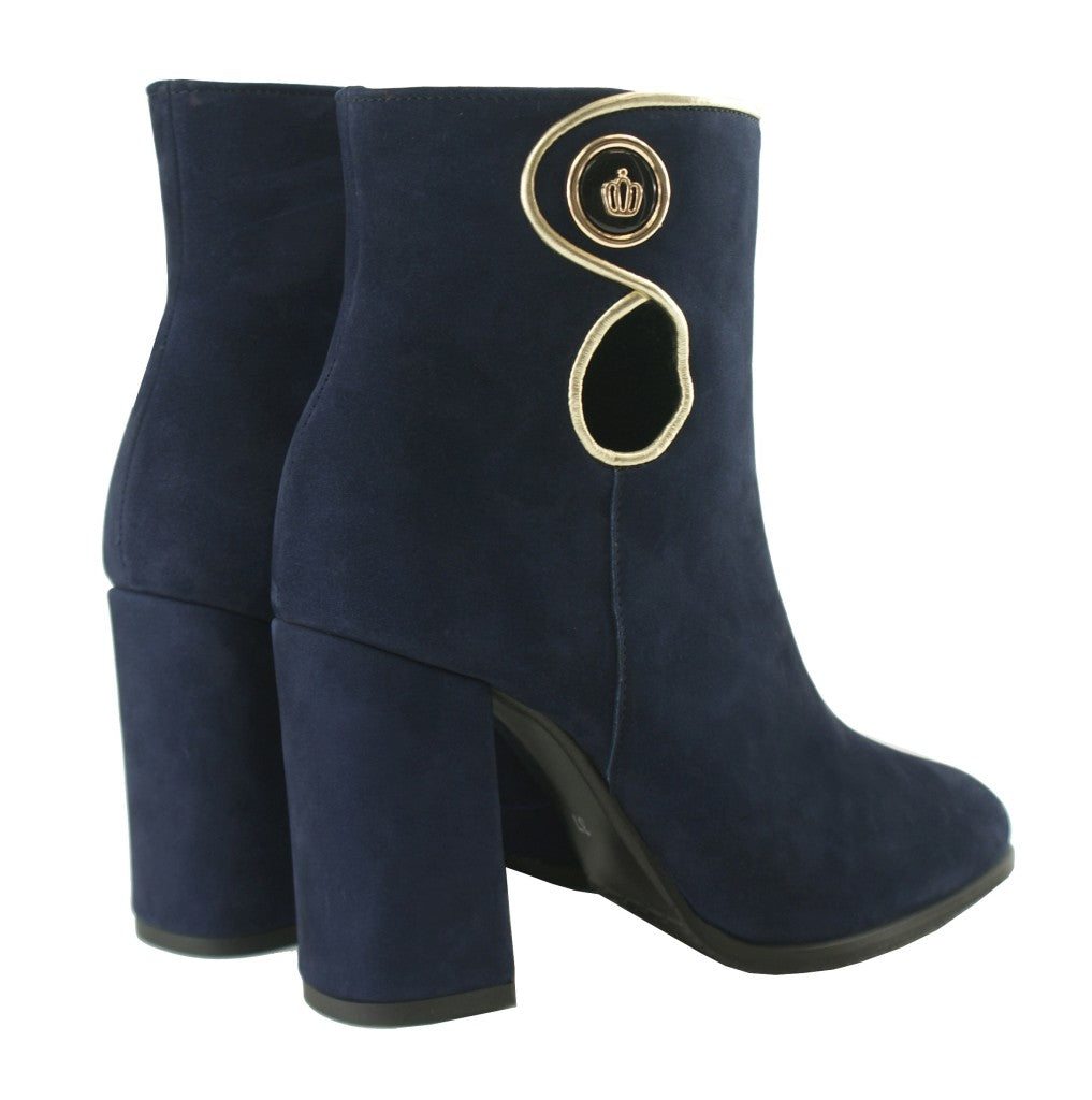 Bosccolo Womens Boots - Navy Blue/Gold