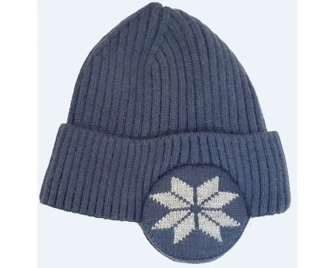 Cherry Red Ear Muff Beanie - Brown