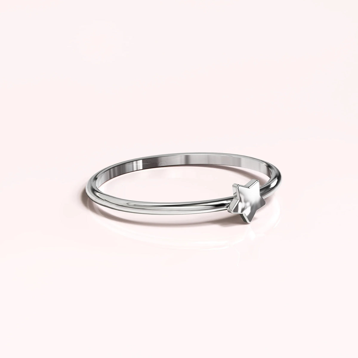 Solid 925 Sterling Silver Little Twinkle Star Stacking Ring