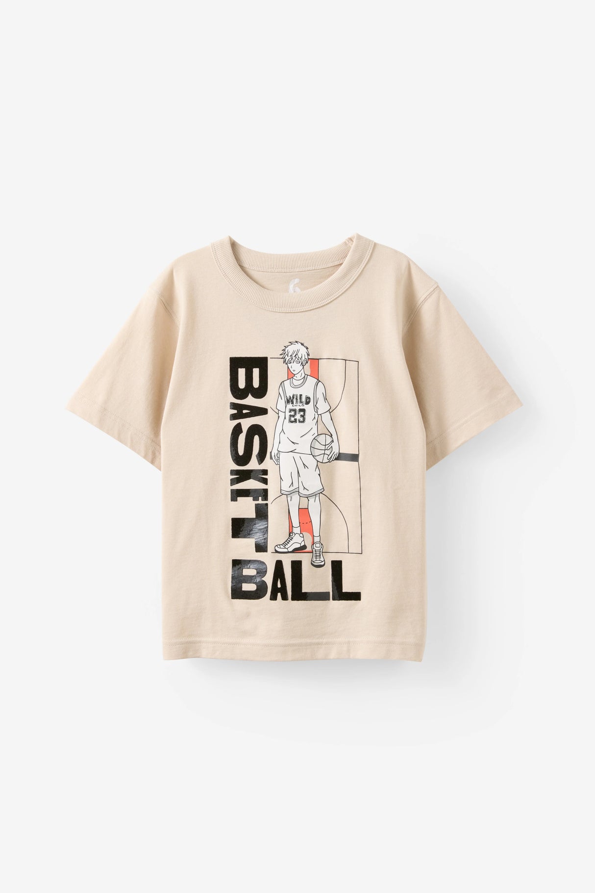 Cotton On Kids Boys Essentials Graphic Short Sleeve Tee - Rainy Day/Basketball 23