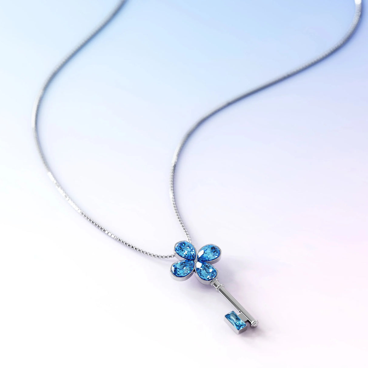 Krystal Couture Flower Key Necklace Embellished with SWAROVSKI Crystals