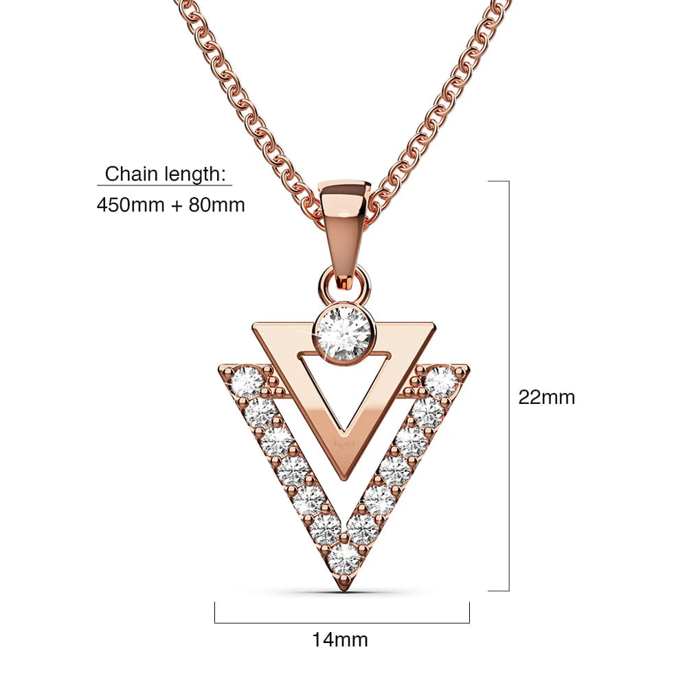 Krystal Couture Trilateral Necklace Embellished with Crystals from SWAROVSKI in Rose Gold