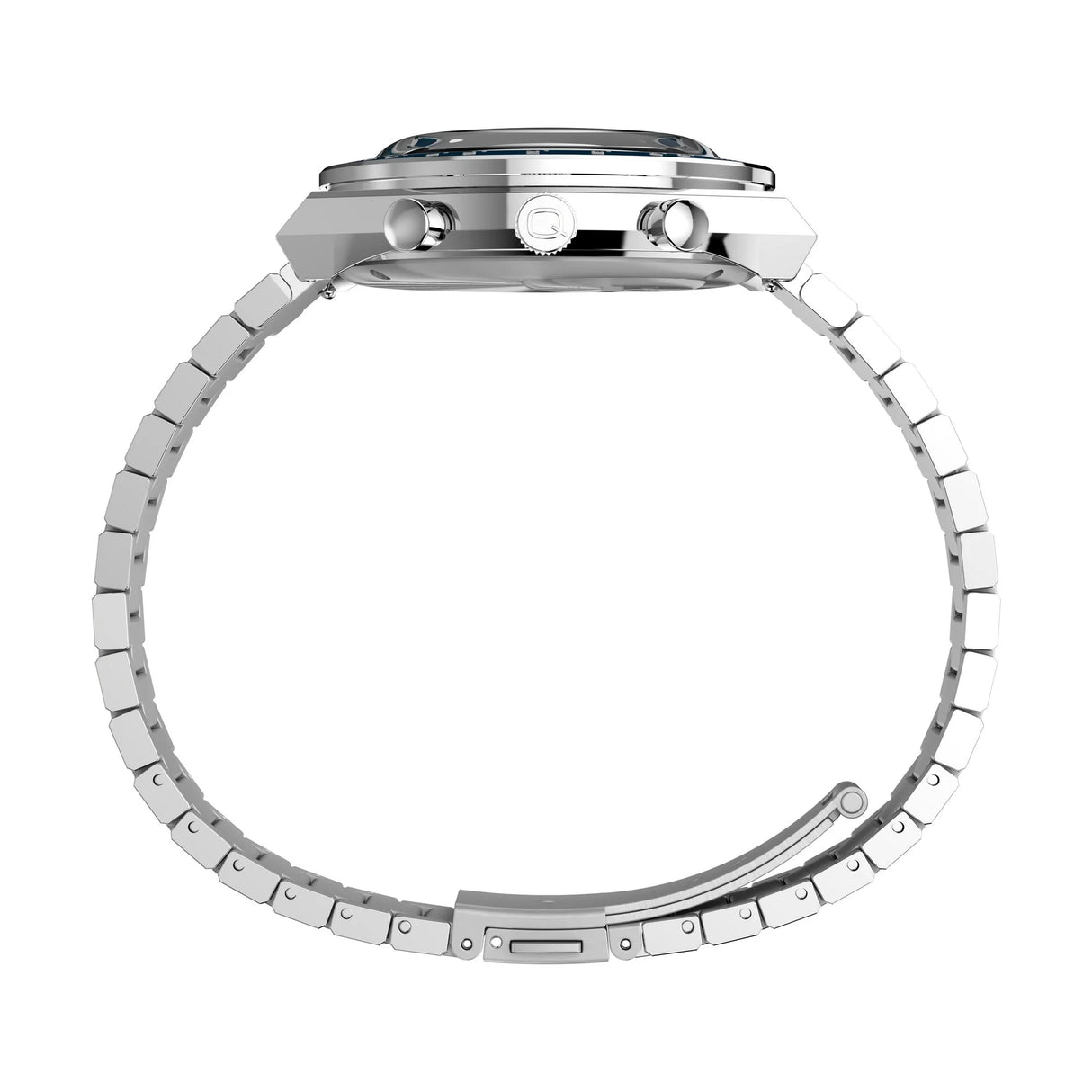 Timex Men’s Q Timex Chronograph Silver & Blue