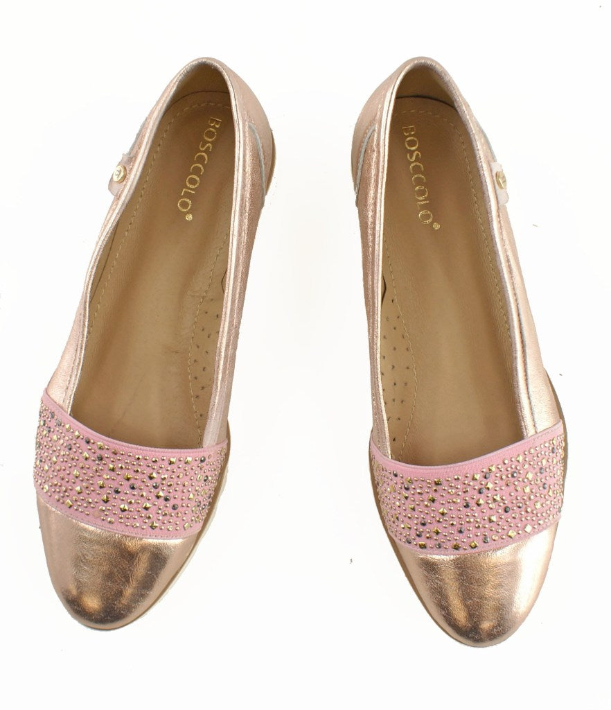 Bosccolo Womens Moccasin Lumpo - Nude Gold