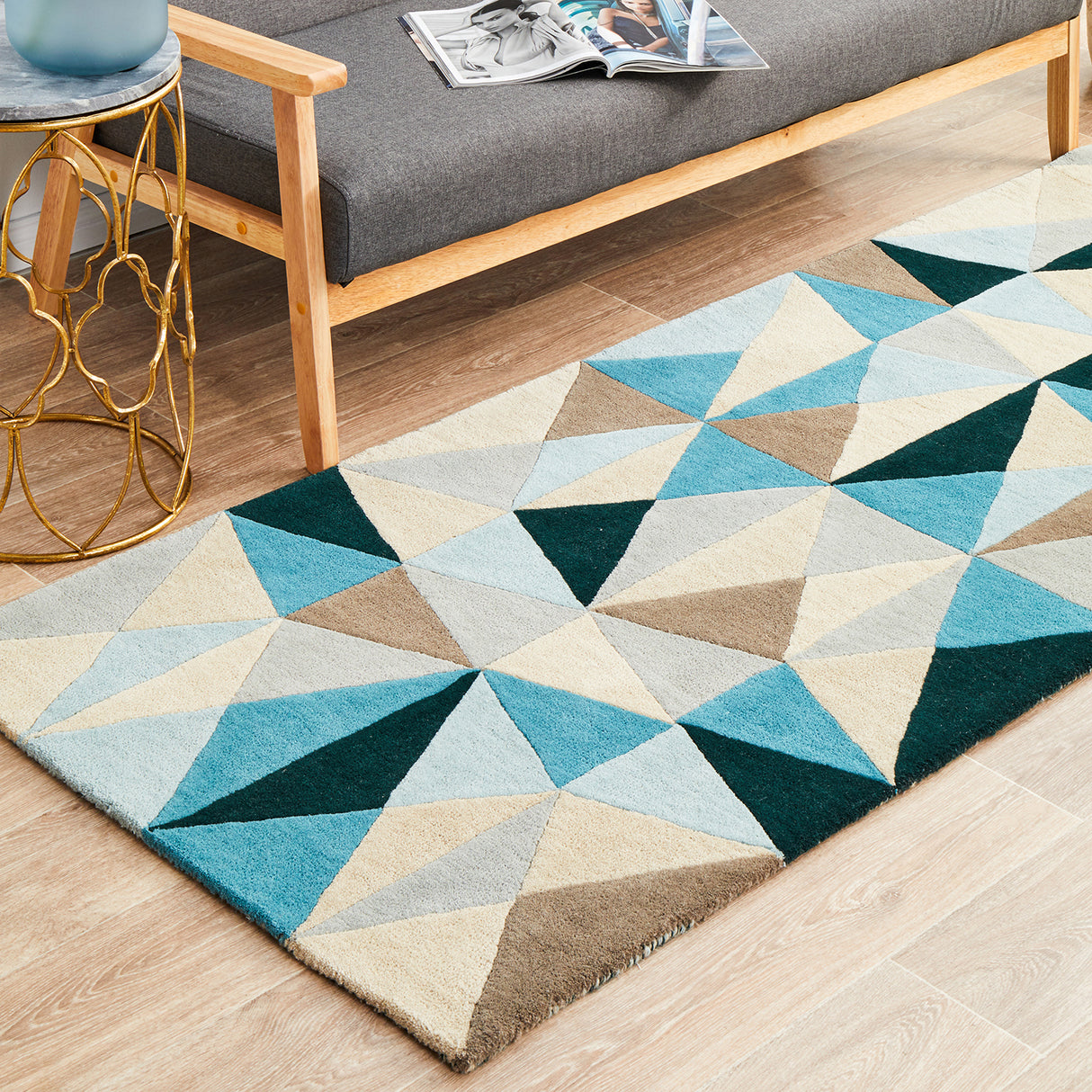 Matrix 901 Turquoise Runner Rug