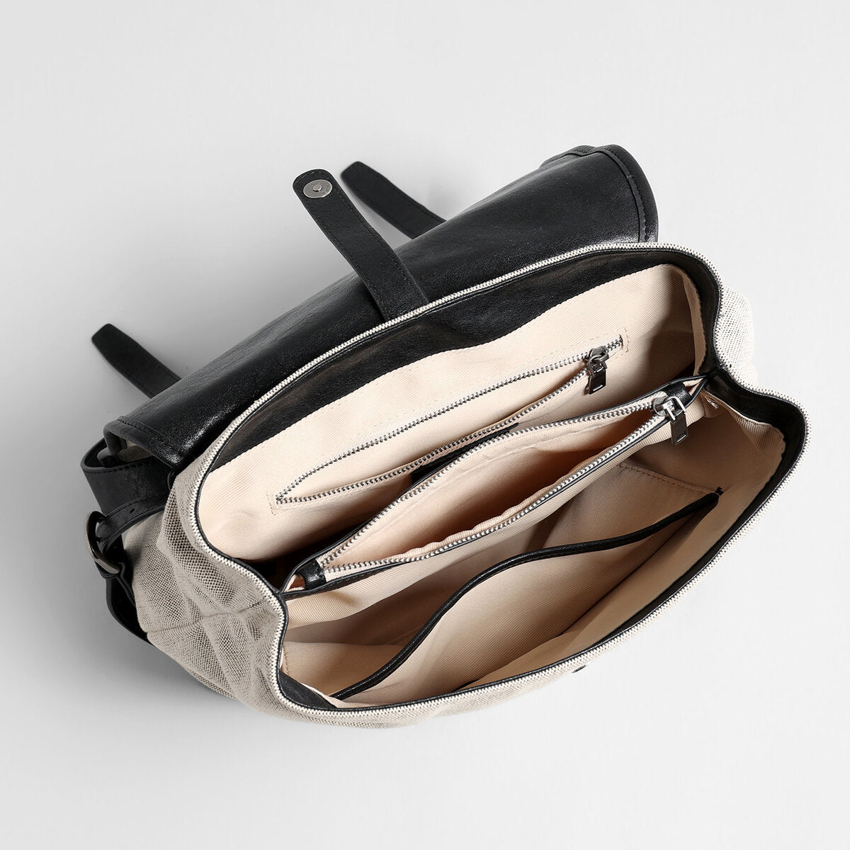 Canvas Flap Backpack - Oat