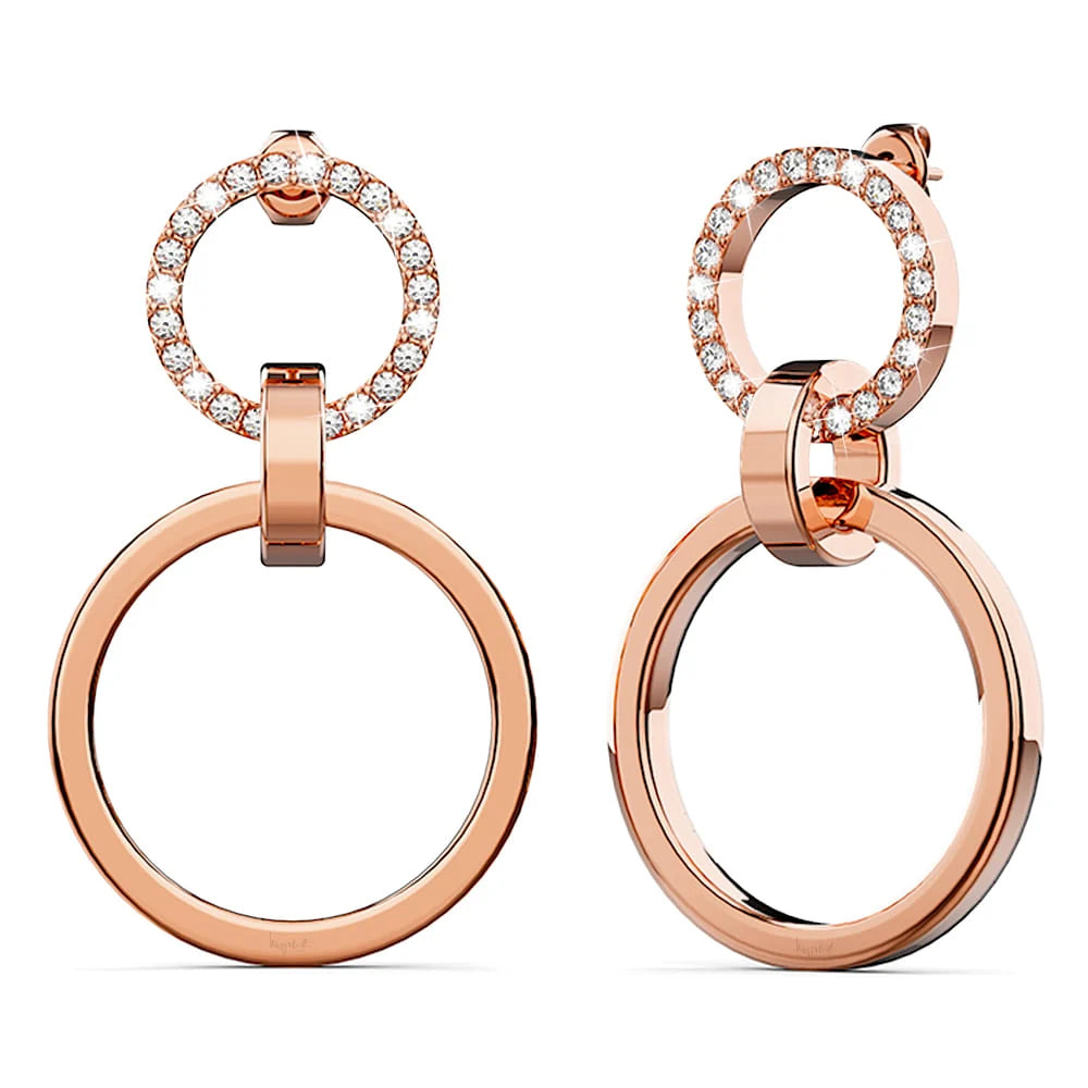 Boxed Orbit of Radiance Earrings & Beauty Bracelet Set with SWAROVSKI® Crystal in Rose Gold