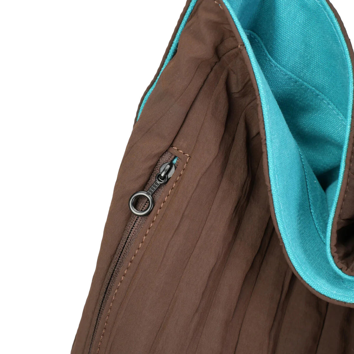 BAMEI Reversible Pleated Laptop Tote Bag - Coffee