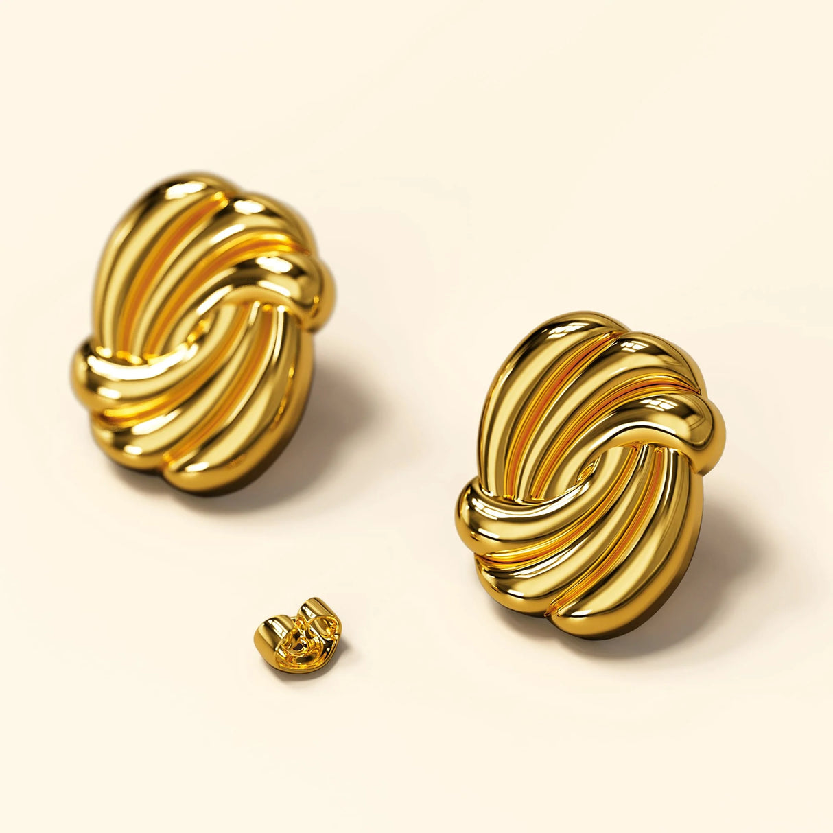 Bullion Gold Intertwined Gold layered Stud Earrings