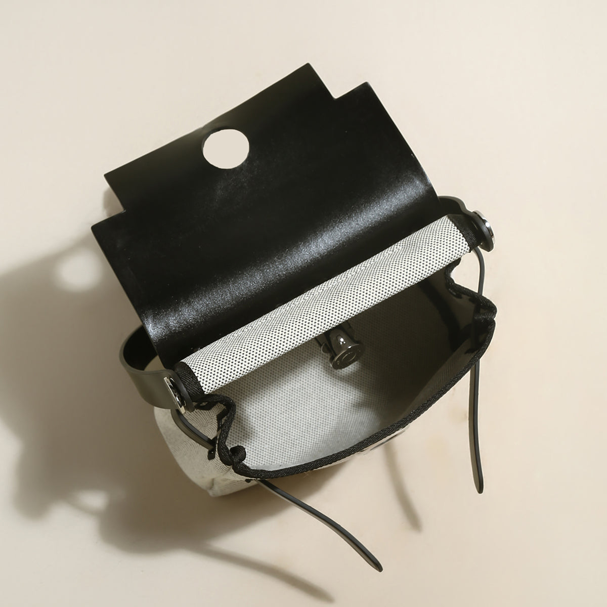 Monet Mini Canvas & Leather Crossbody Bag - Black