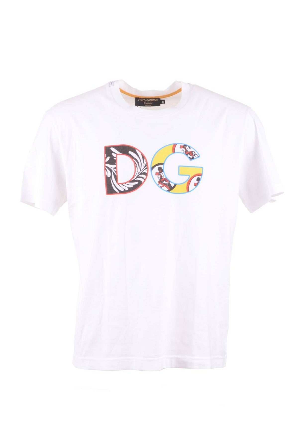 Dolce & Gabbana Men Carretto Patch Mix Short Sleeve T-shirt