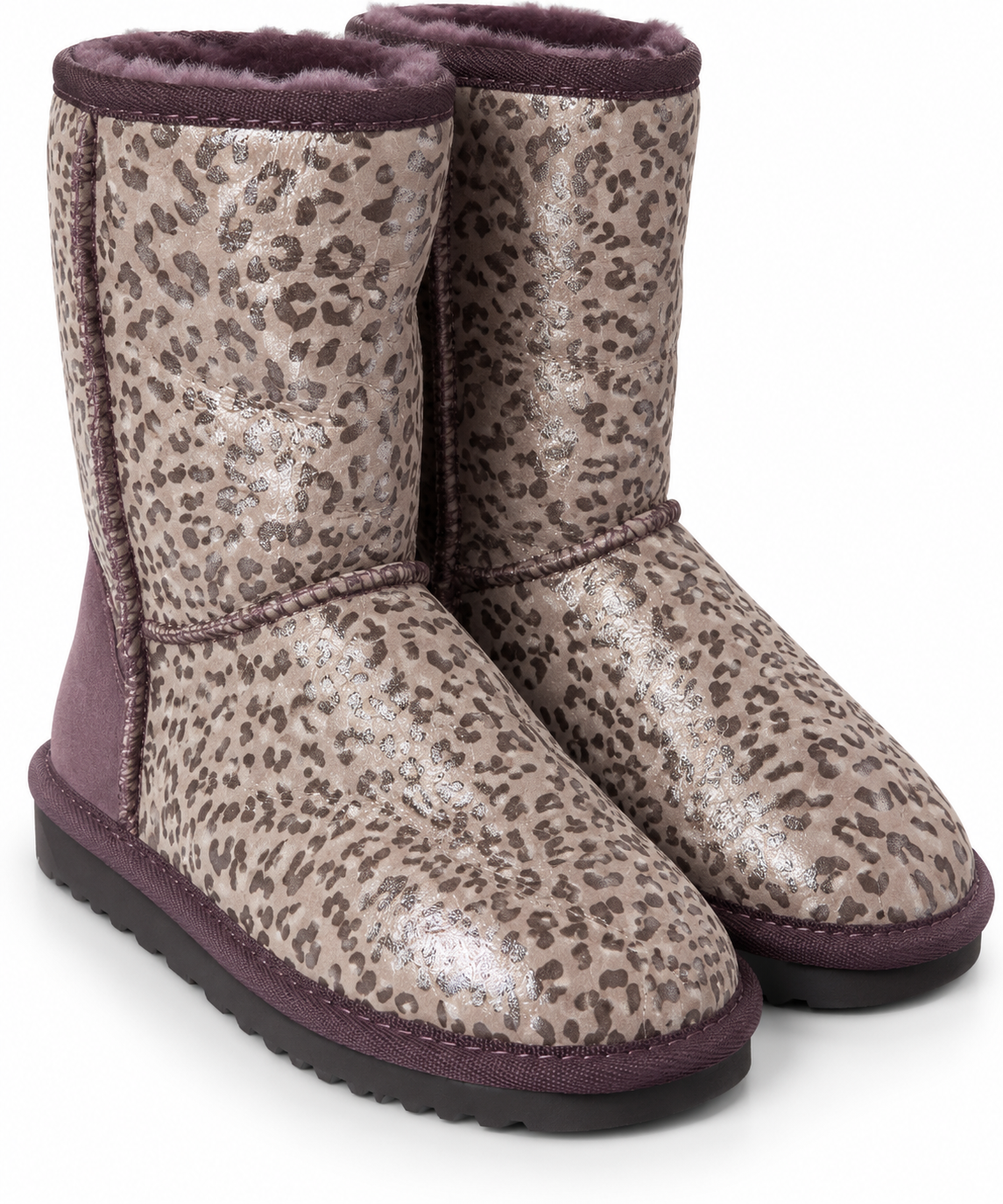 Australian Leather Ugg Classic Short Leopard - Metallic Purple - AU8