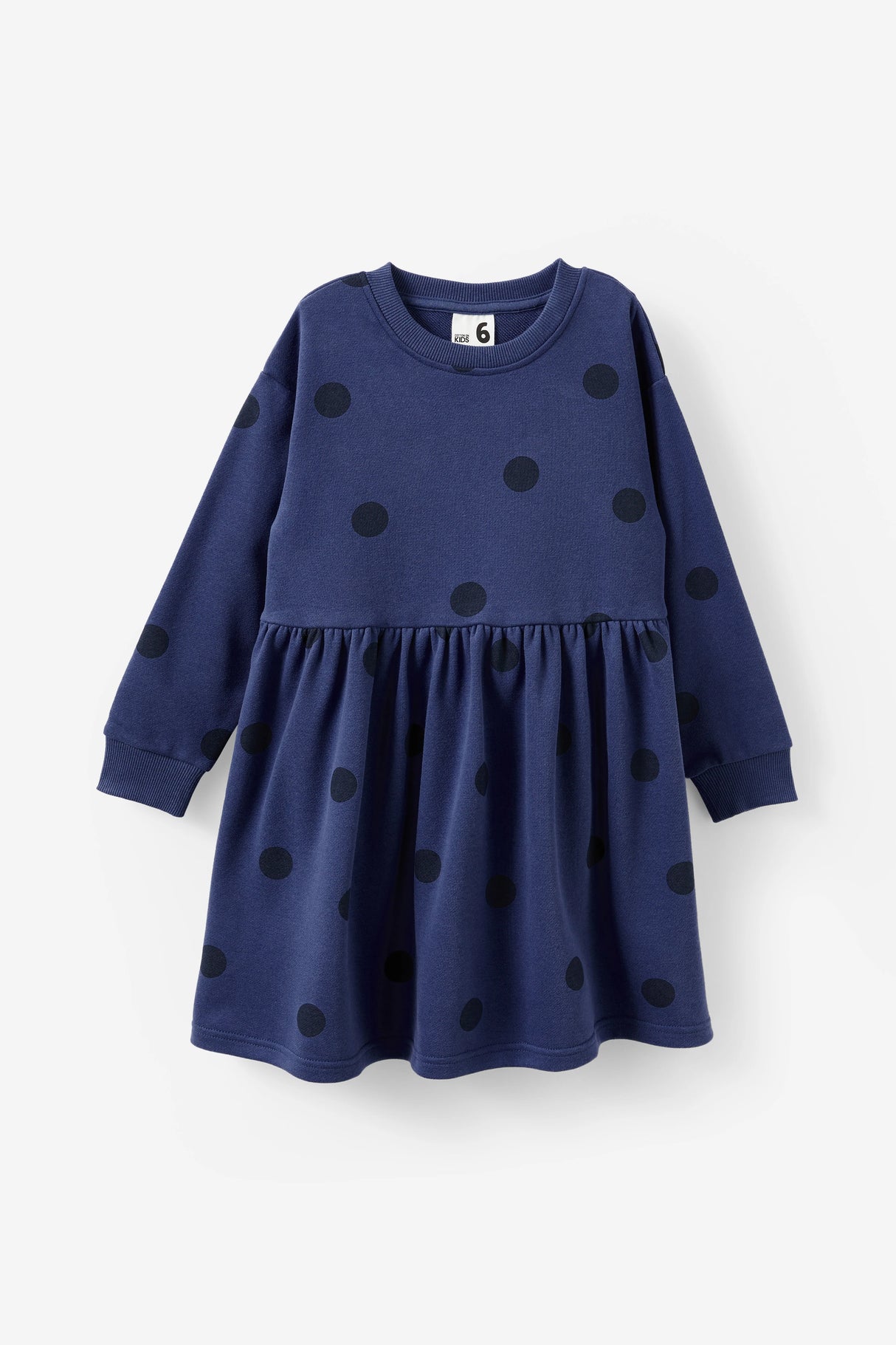 Cotton On Kids Girls Sammy Long Sleeve Dress - Deep Dive/Spot