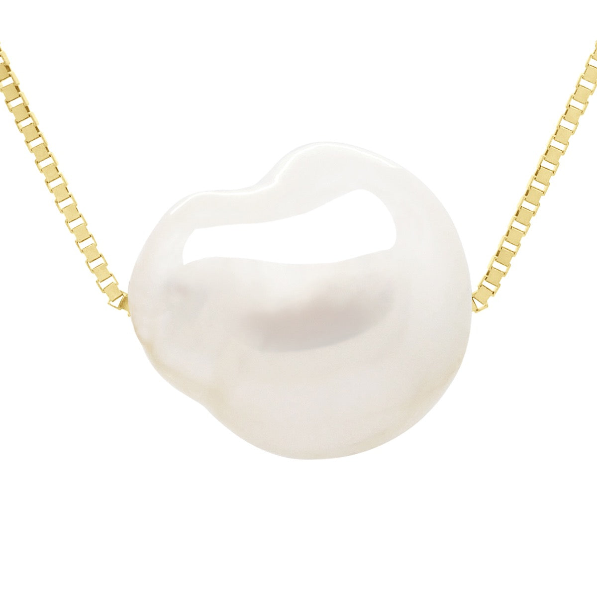 Necklace Real Cultured Freshwater Pearl Baroque 11-12 mm - Natural Pearl White - Longueur 42 cm