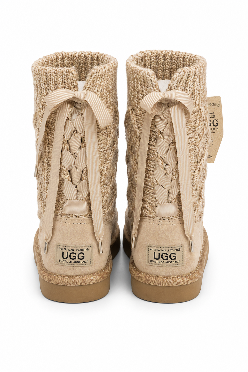 Australian Leather Ugg Knitted Nicole - Natural - AU4