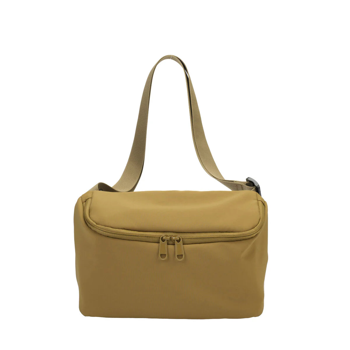 BAMEI Lightweight Recycled Nylon Flap Crossbody Bag - Camel