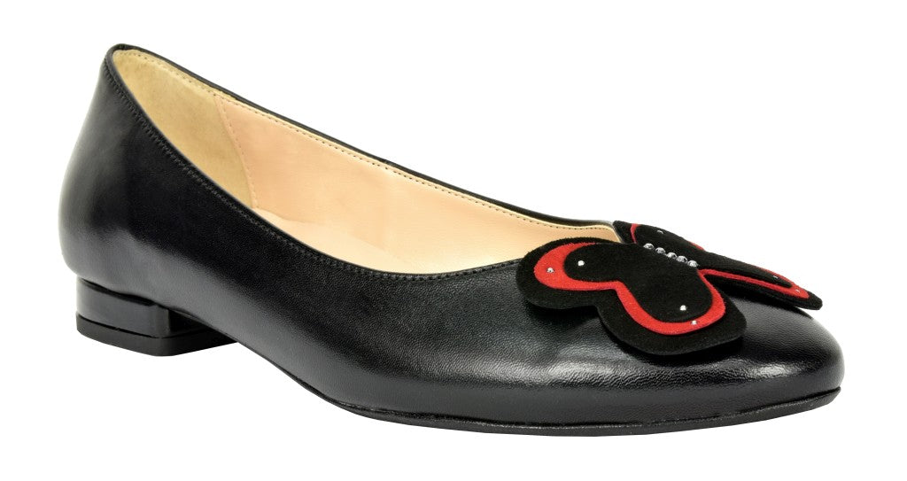 Bosccolo Womens Ballerina - Black/Red