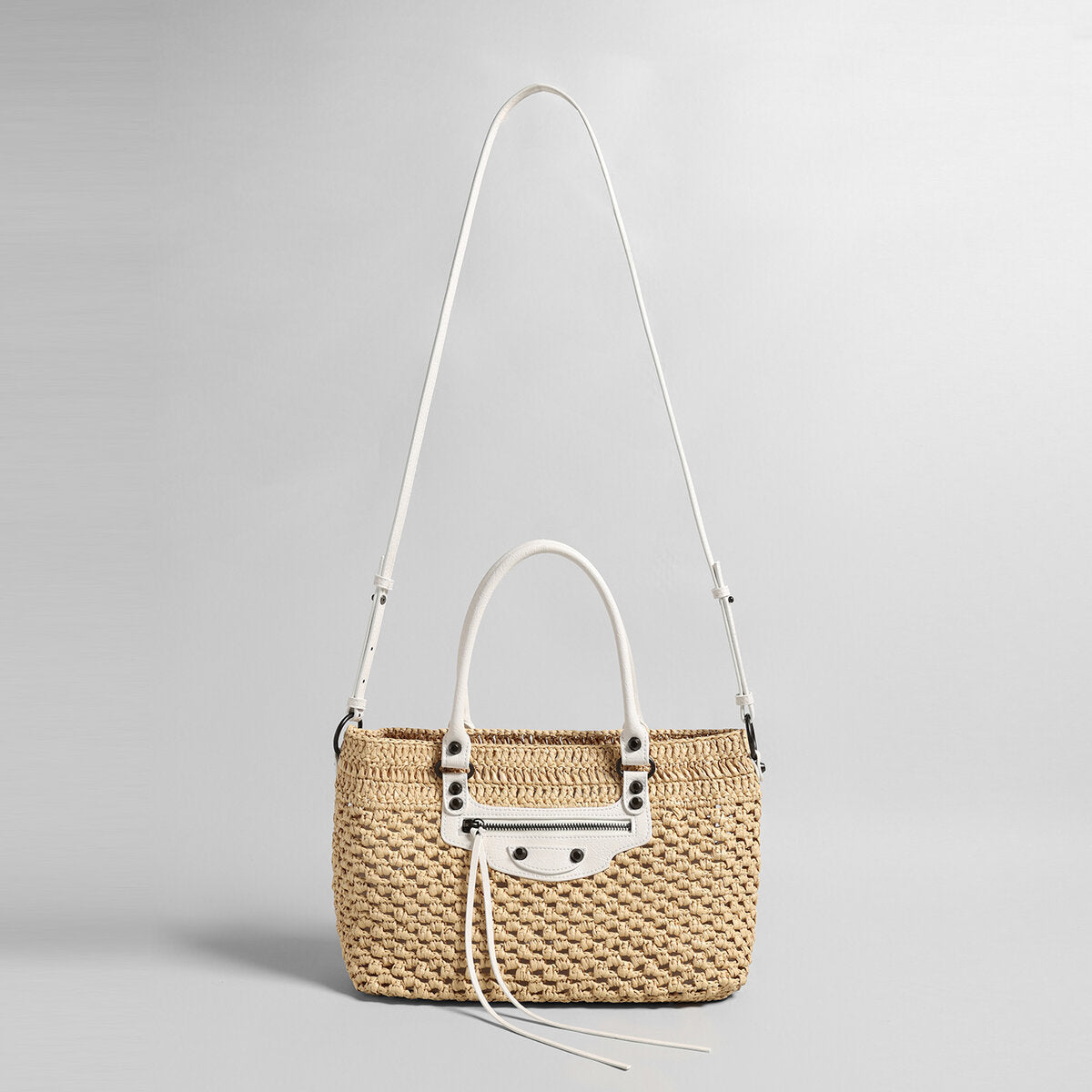 Handwoven Raffia Tote Bag - Ivory