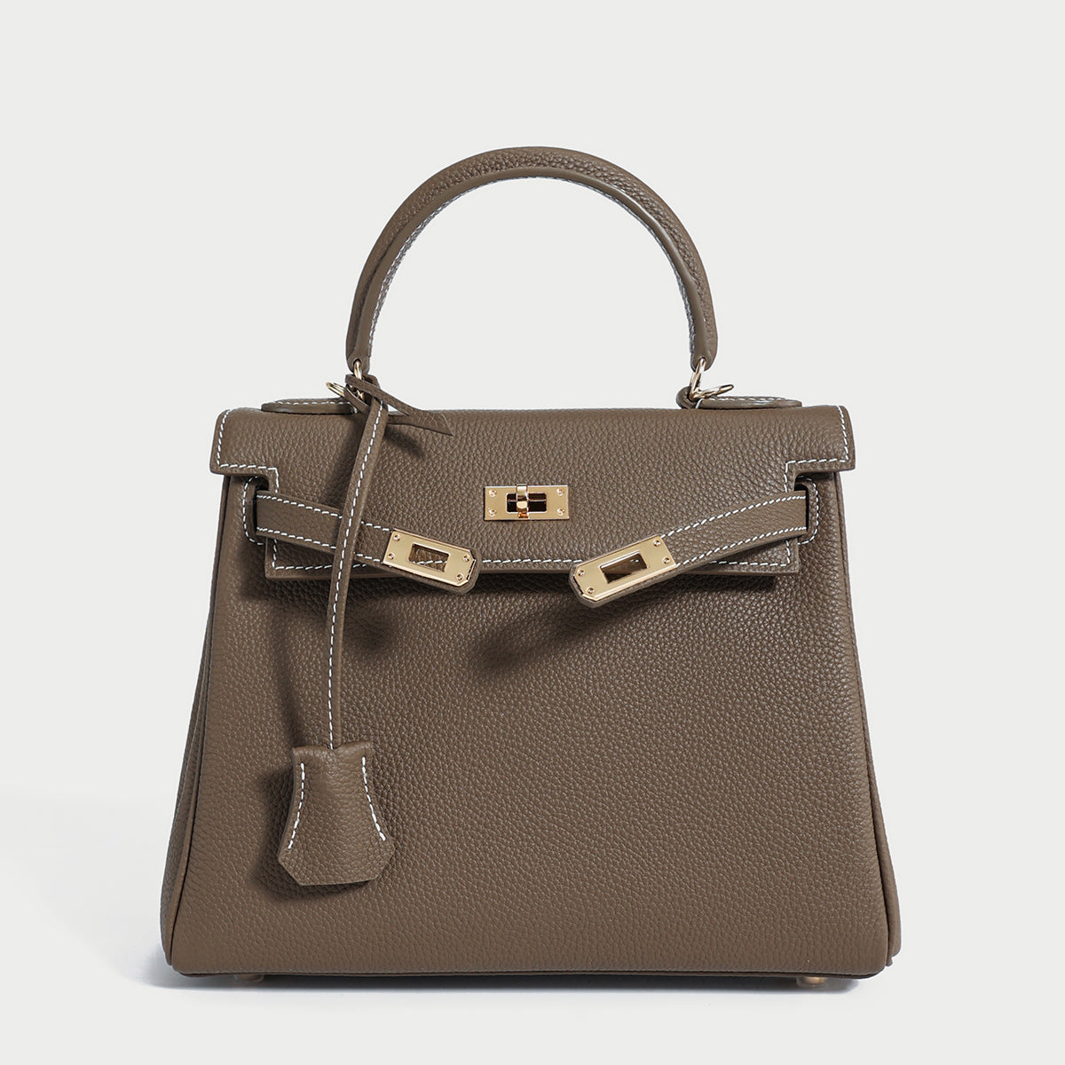 Queens Mini Top Handle Palm - Taupe