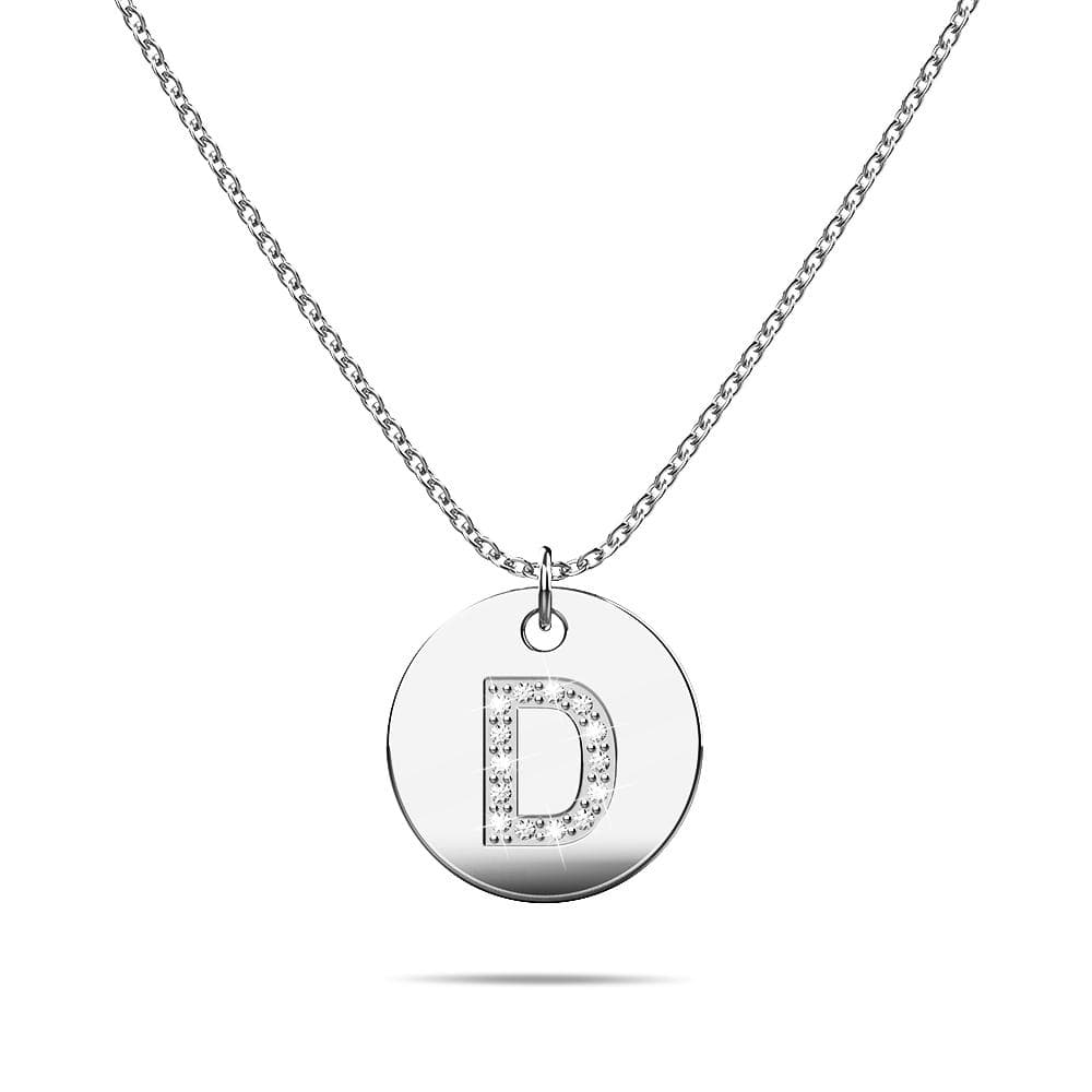Bullion Gold Initials Fabulous Alphabet Letter Necklace White Gold Layered Steel Jewellery