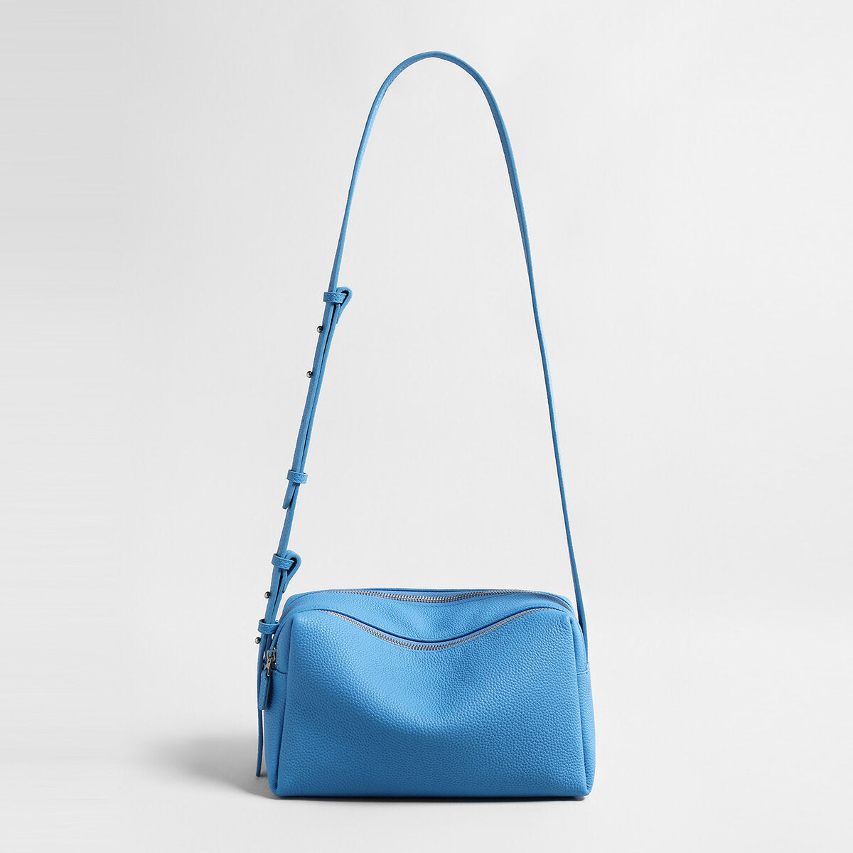 Pebbled Calfskin Bowling Bag - Blue