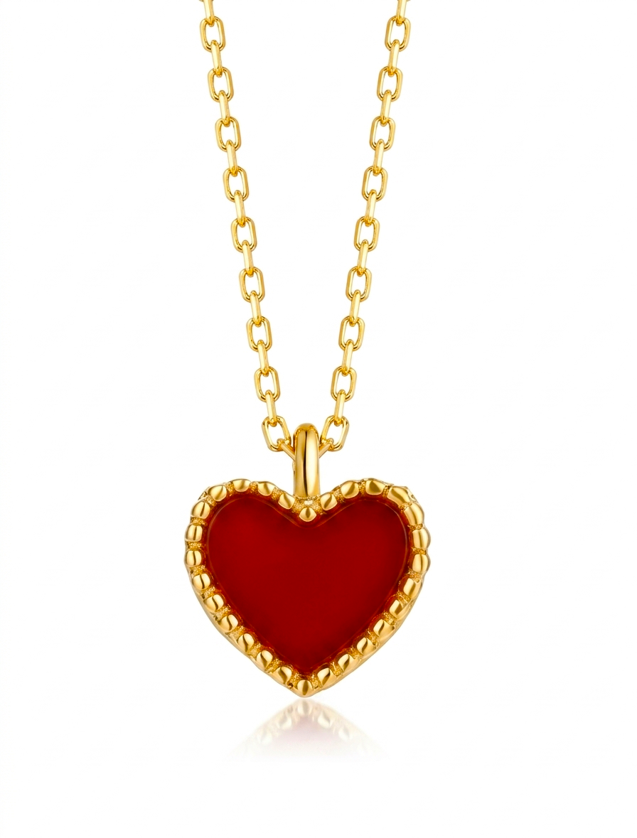 Liv Oliver 18K Rose Gold Plated Heart Charm Necklace