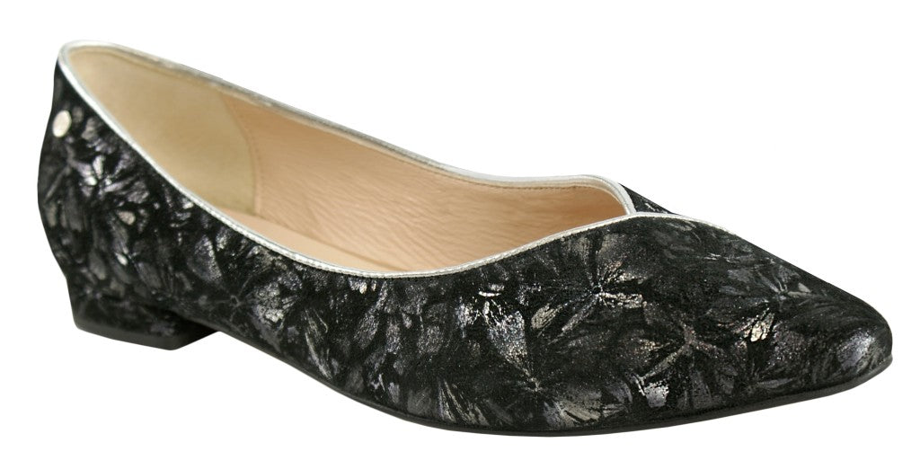 Bosccolo Womens Ballerina - Black / Silver