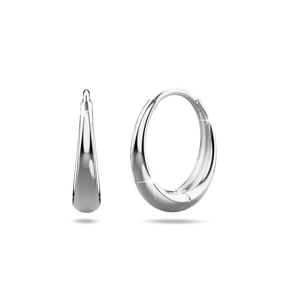 Bullion Gold Ciara Chic Graduated Hoop Earrings White Gold