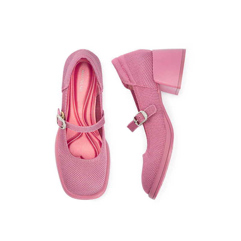 Lafayette Square Toe Mary Jane Pumps - Fuchsia